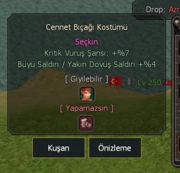 CENNET BIÇAĞI KOSTÜMÜ