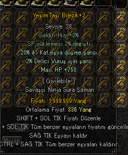 20 EŞYALI DÜŞÜK LEVEL BILEZIK 28 LEVELLIK 299TL