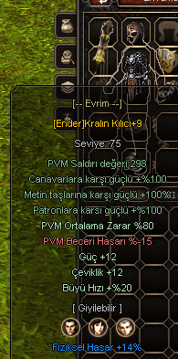 80 ORT +9 ENDER KRALIN KILICI 14 FİZİKSEL HASAR