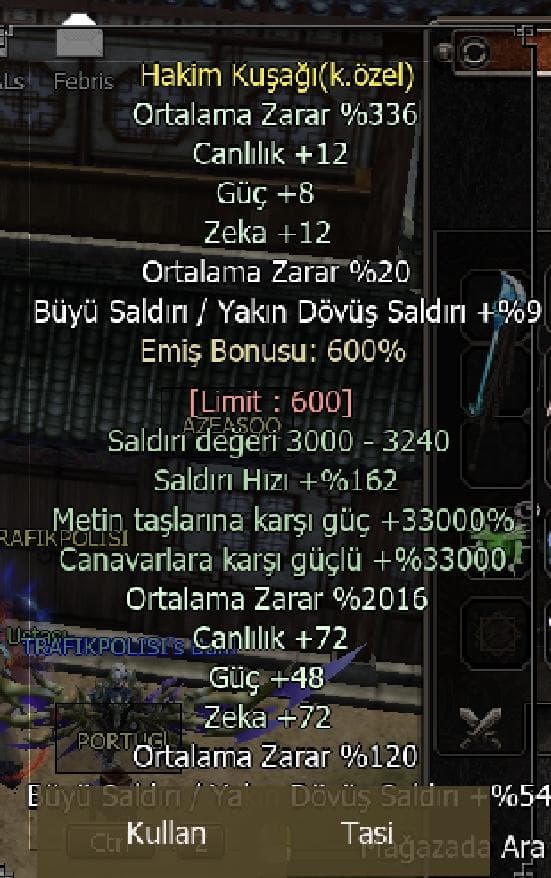 600 emiş kuşak 110 tl