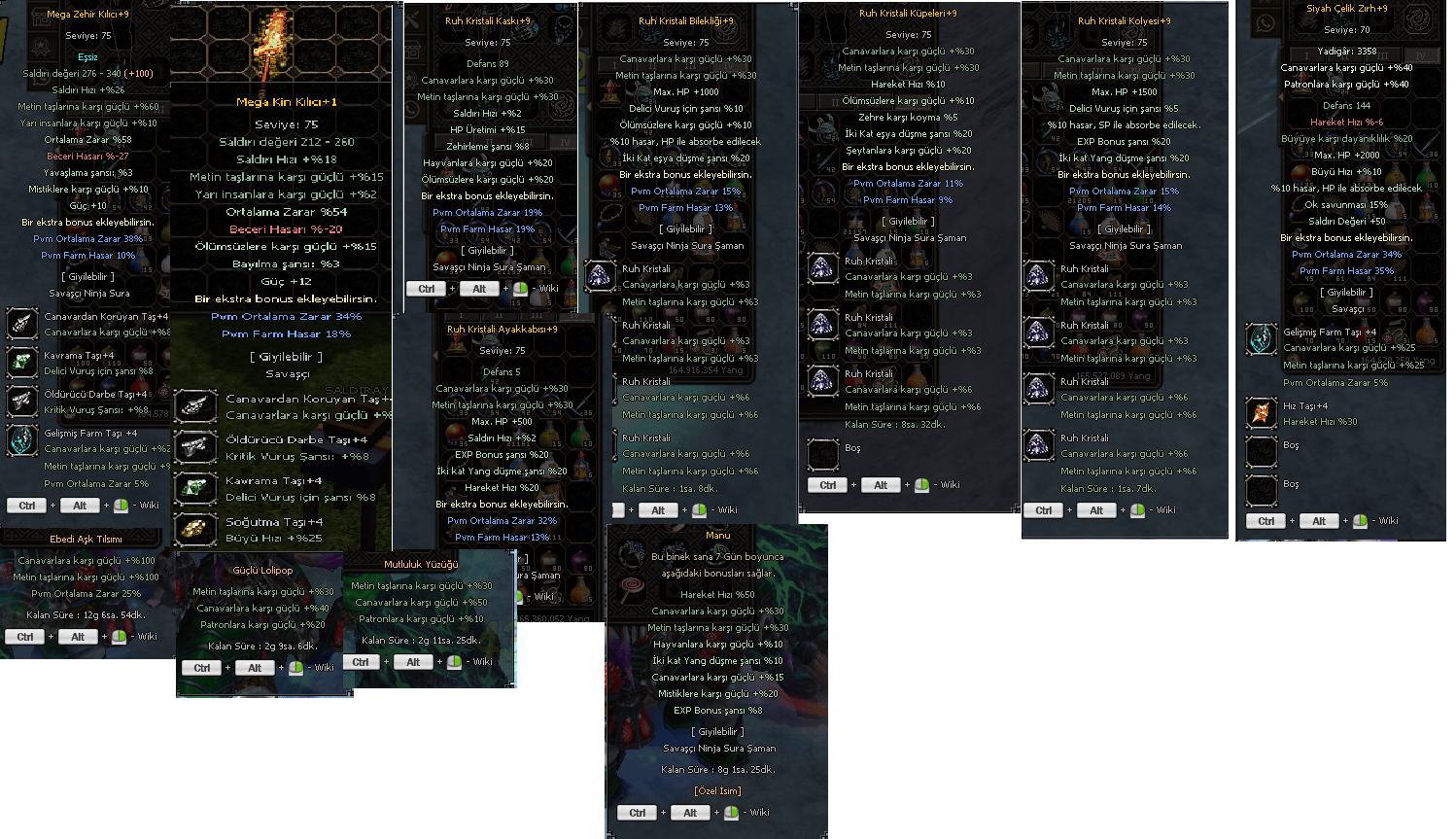 +9 MEGA ZEHİR +1 MEGA KİN GIRTLAK DOLUSU İTEMLER