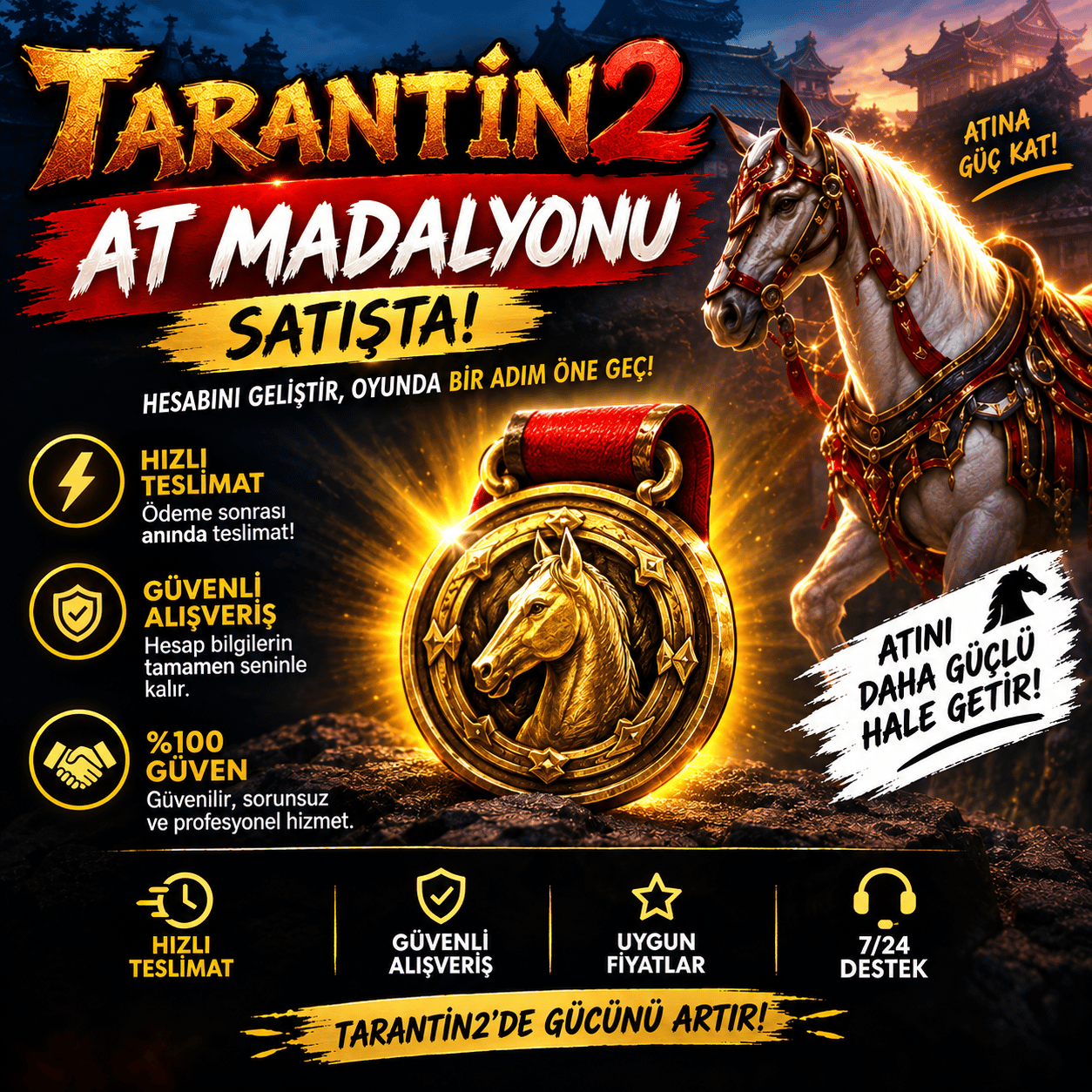 10 ADET AT MADALYONU