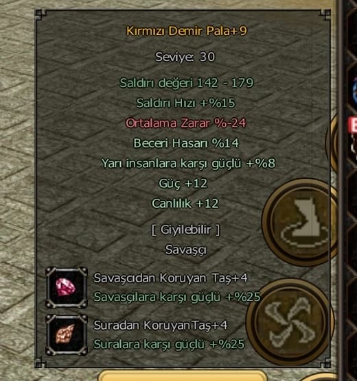 14 beceri 8 yarı 12 güç 12 canlılık 4 taş 9 kdp