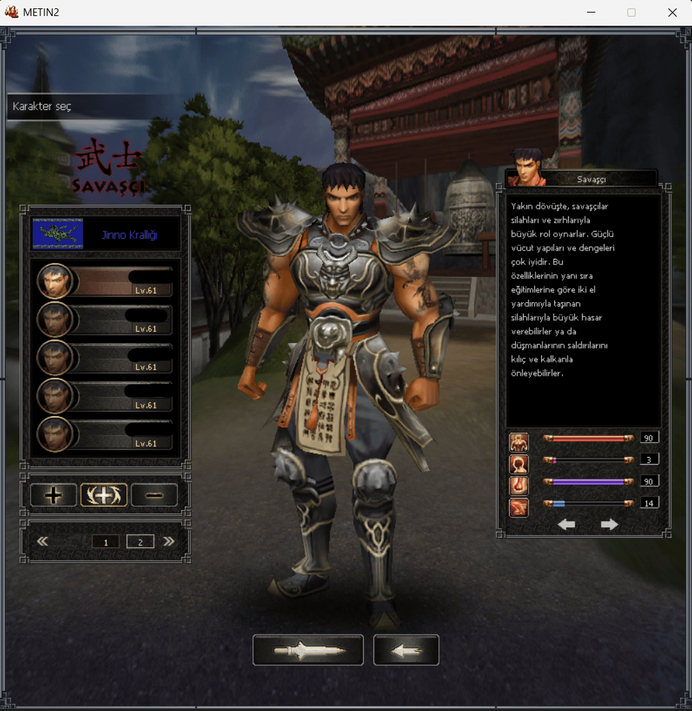 MAİLDE TEK ID 14 KARAKTER 61 LVL SAVAŞÇI