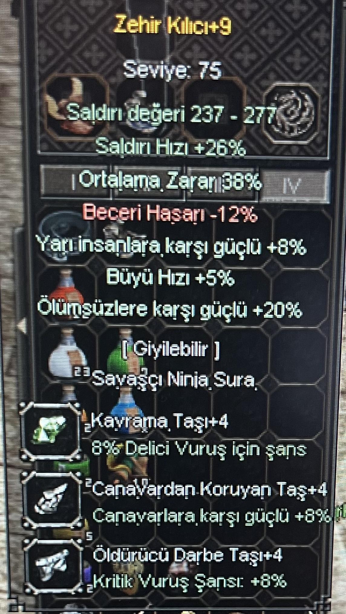 +9 ZEHİR KILICI CATALIK