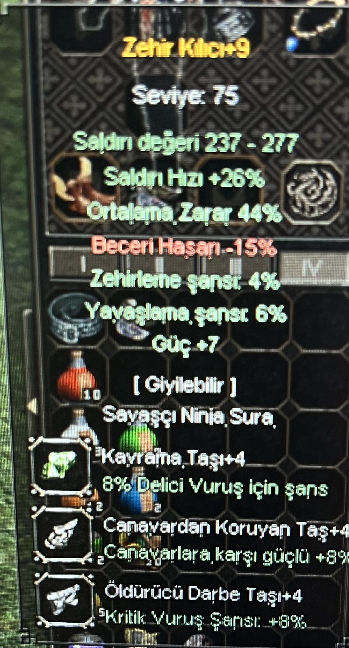 +9 ZEHİR KILICI METİNLİK