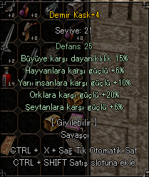 10 YARI 15 BÜYÜ 20 ORK DEMİR KASK