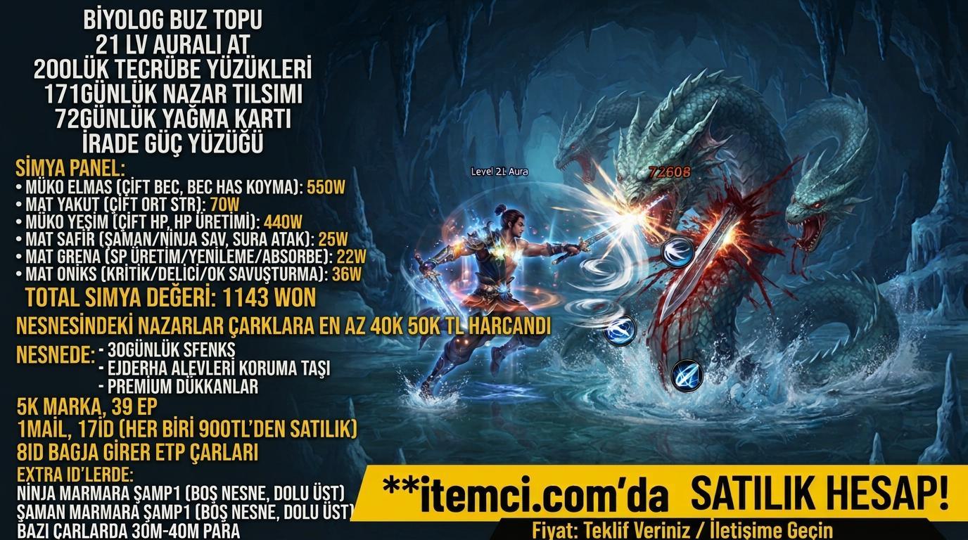 SIMYA PARASINA HIDRA DÜZ ATAK BOZMA ŞAMP 1 NİNJA 1MAIL 17ID