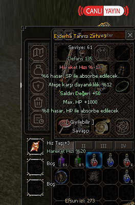+9 EJDERHA TANRISI ZIRH