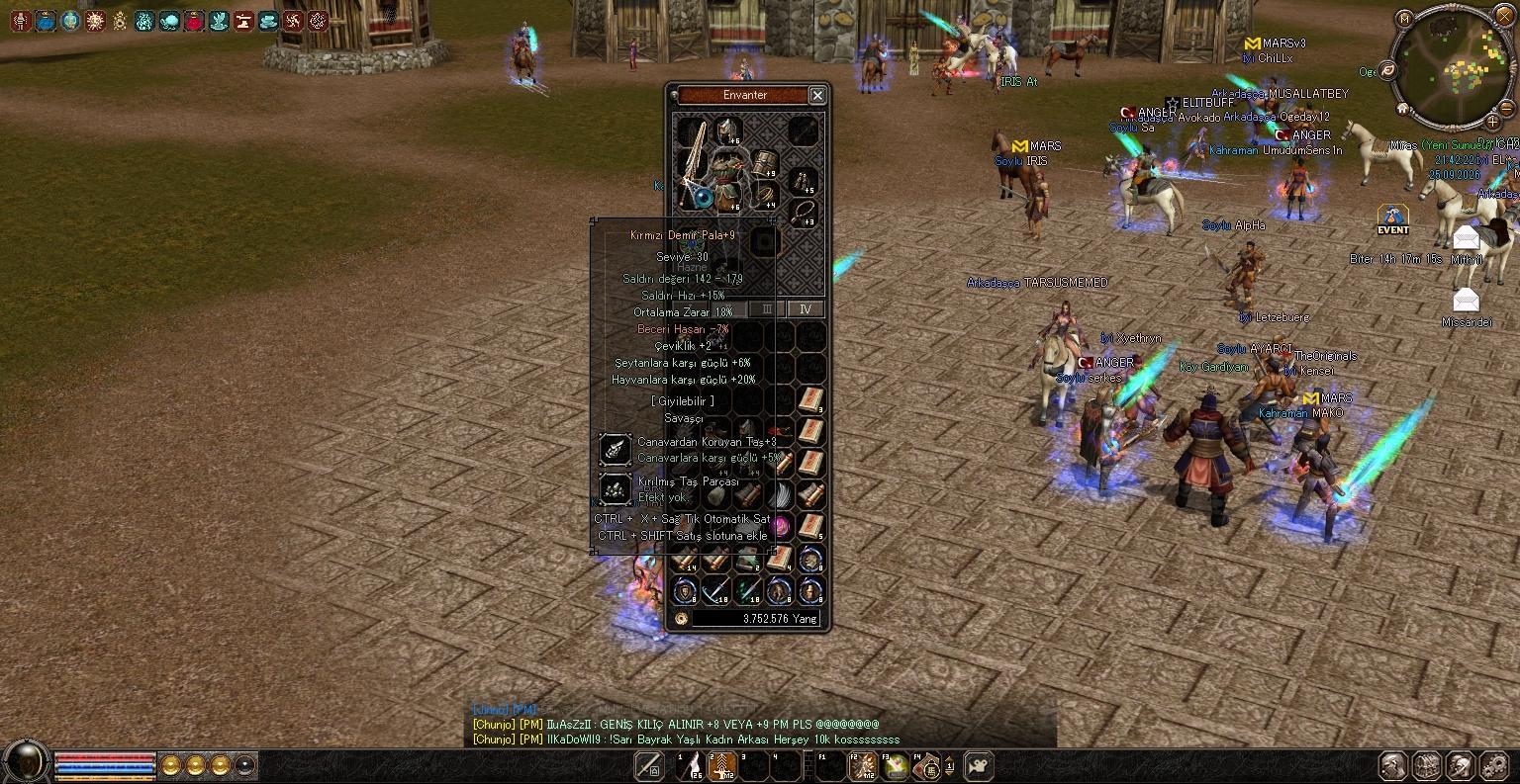 35 LWL ATI ZIRHLI İTEMLİ CHAR 2500LİRA HO