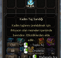 40500 KADIM TAŞ SANDIGI ANINDA TESLIM HO
