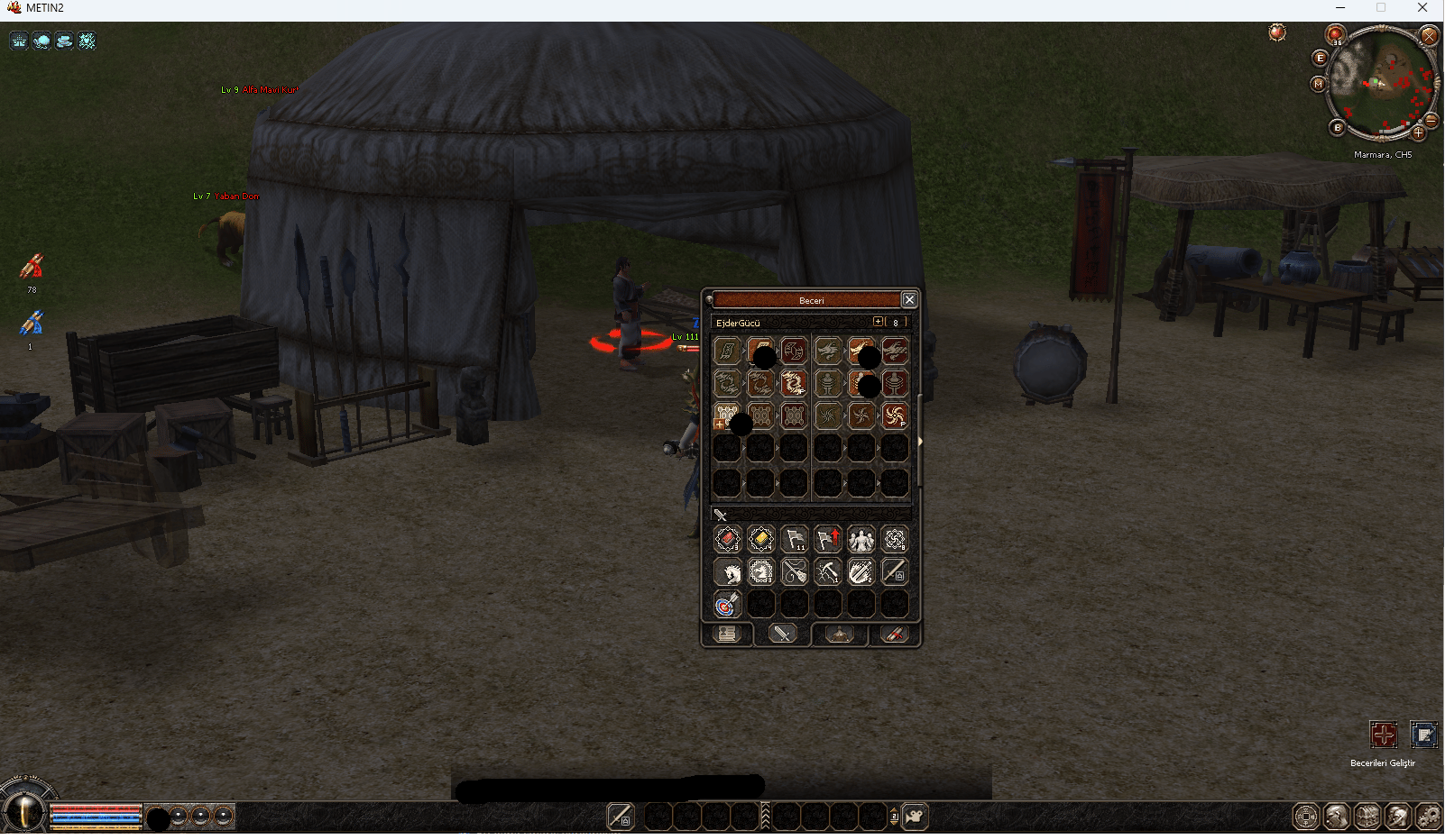 117 ninja 111 şaman 111 şaman ve 75 lvl çarlar tekclient