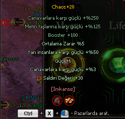 Chaos +20 Arcane 300 TL