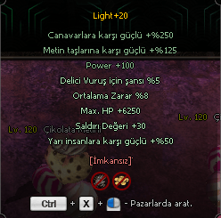 Light +20 Arcane 300 TL