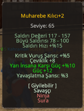 ELİT WSLİK MUHAREBE KILICI SW DE TEK
