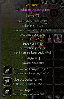+8 ZEHİR KILICLI 75 LVL HAVA G9 BEDO