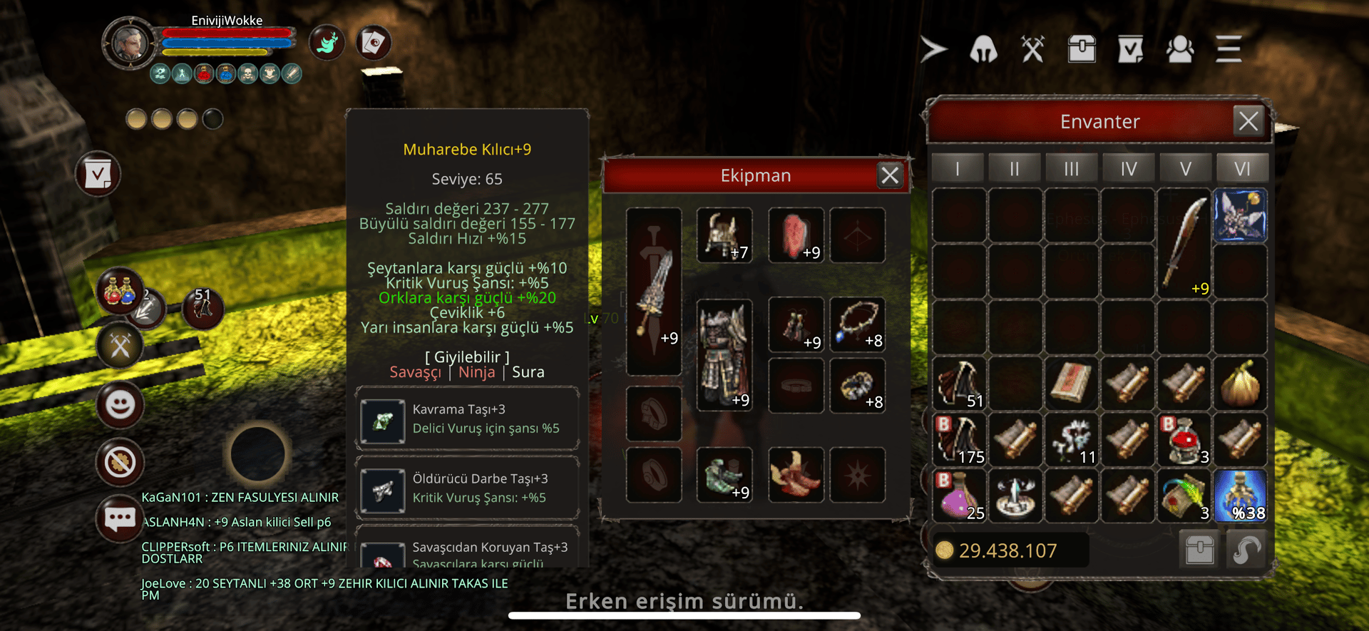 70 lvl sura büyülü silah 1 g li