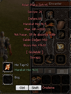 ASLAN PLAKA +5 - 1.5K HP 50 STR