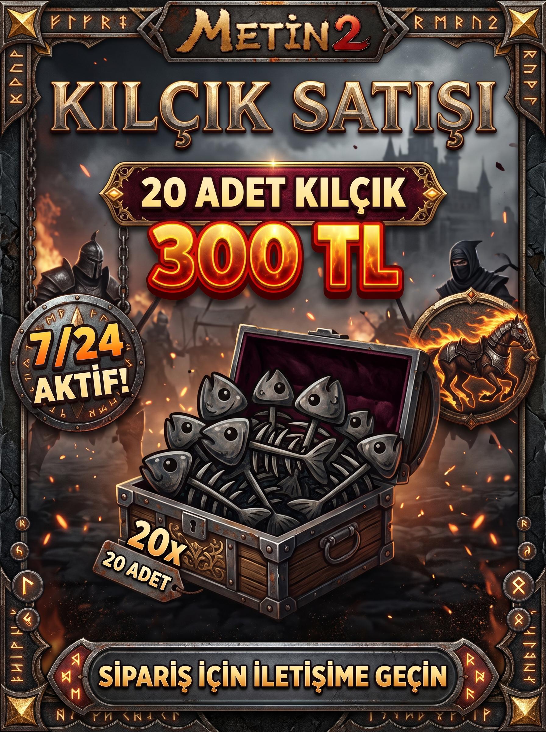 20x Kılçık | 7/24 Aktif & Anında Teslimat