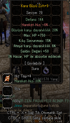 SUNUCUNUN İLK +9 ELİT KARA BÜYÜ ZIRHI