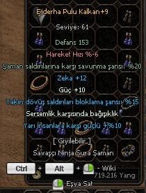 +9 ELİT EJDERHA PULU KALKAN