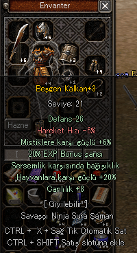 BEŞGEN KALKAN 20 EXP SERSEM 20 HAYVAN