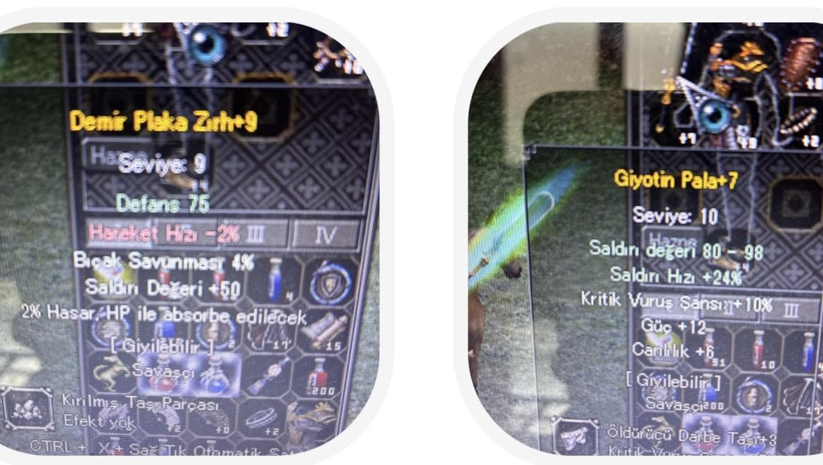 +9 Demir plaka 50 str +7 giyotin 12 güç 10 kritik