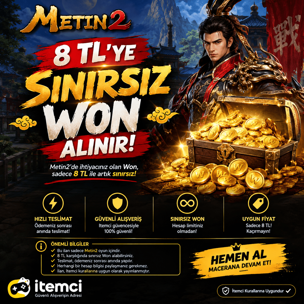 (8) Türk Lirası'na SINIRSIZ [WON] -ALINIR-