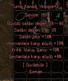 10 KRİT 10 HAYVAN 15 LWL ŞAMAN YELPAZE