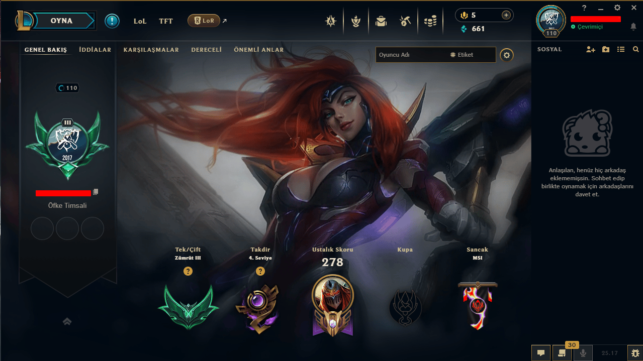 2017 LOL HESAP ZÜMRÜT
