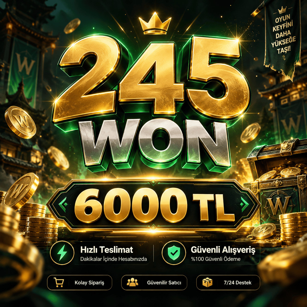245 Won Anında Teslimat - Birimi ~ 24TL