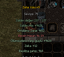 +9 52 ort 12 zeka 20 ölümsüz zehir +9 METİN TAŞI GÜÇLÜ