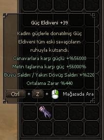 +39 Güç Eldiveni (440 Ortalama/ 220 Yakın Dövüş)
