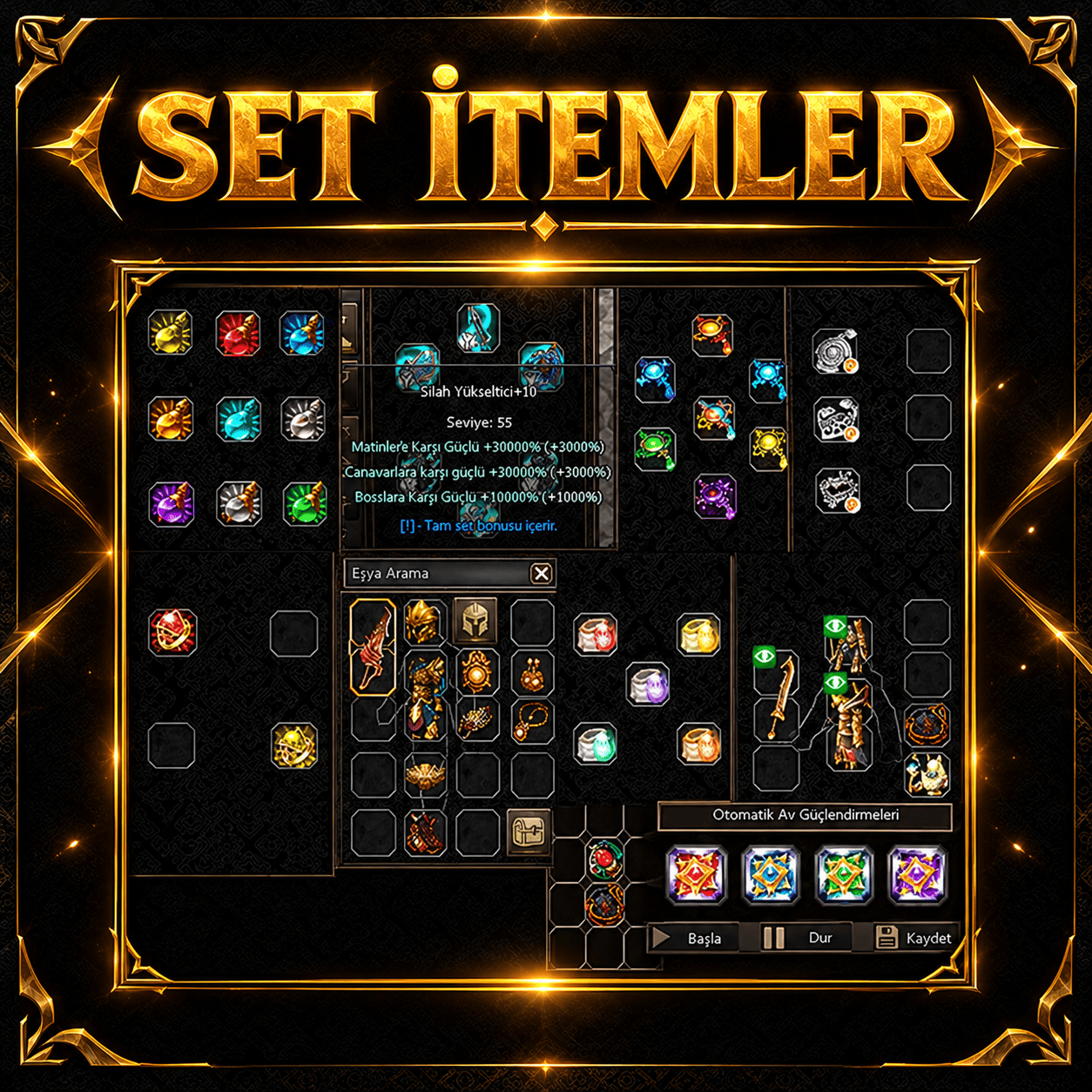 10 Sekme İtemler (Detaylar Açıklamada)