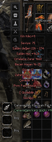 KİN KILICI +9 GÜÇ ÇEVİKLİK ZEHİRLİ ELİT KİN KILICI
