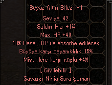 BİLEZİK 15 BÜYÜ 10 HP ABSORBE YANLAR BOŞŞŞ