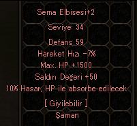 ŞAMAN ZIRHI 34LVL