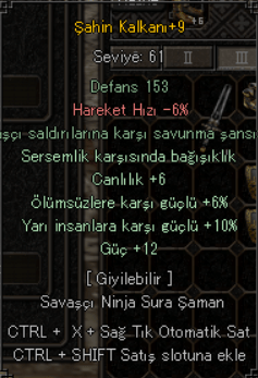 SERVERDE TEK +9 ŞAHİN KALKAN