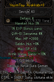 2k hp 10 krit 8 saldırı hızı papuç teklif alınır
