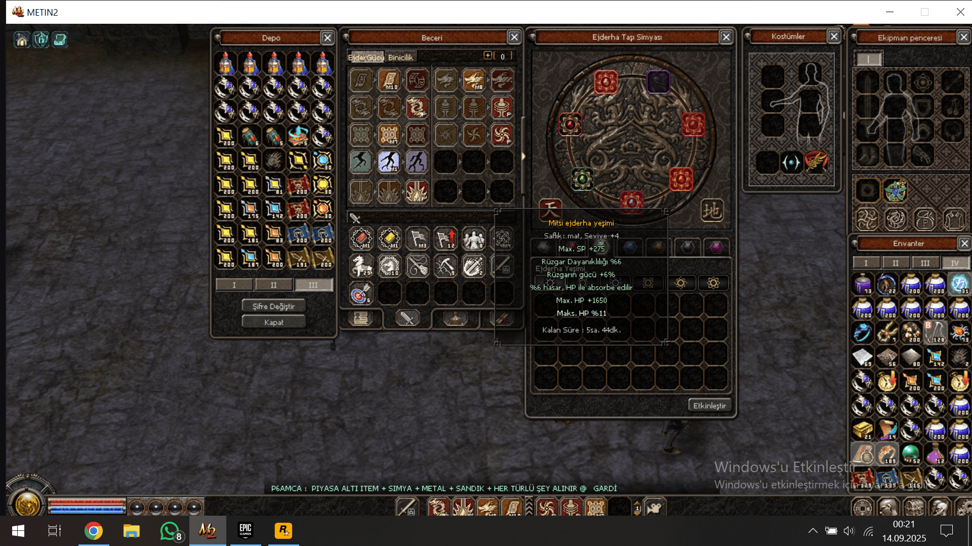 2 ID ŞAMP 2 6/6 MİTSİ SET 4P ŞAMAN 117 LVL SURA KESKİNLİK P AURALI