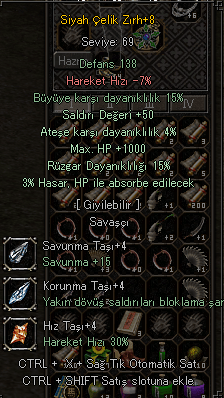 +8 ÇELİK +50 STR 1K HP 15 RÜZGAR KIZIL CANAVARI KELEPİR