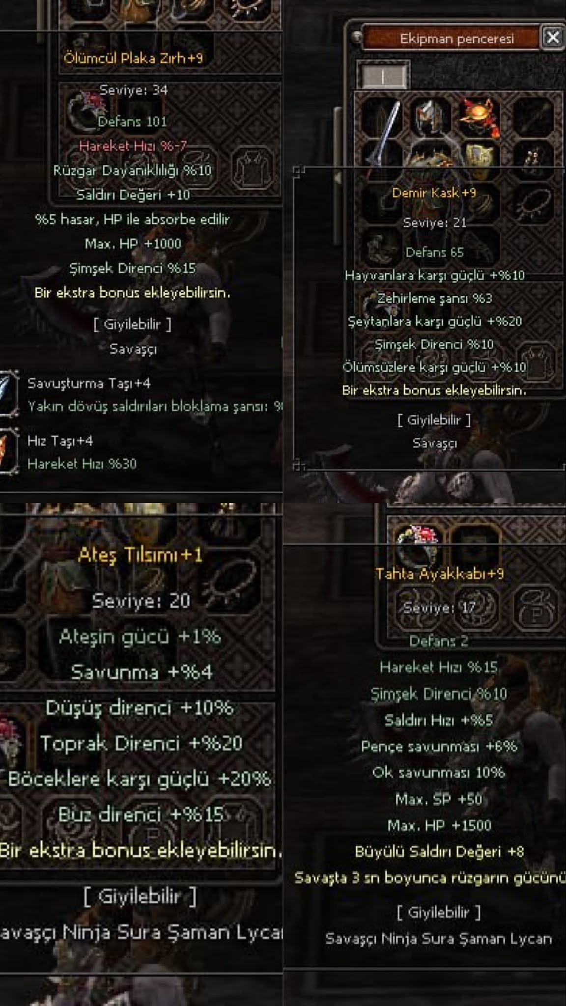 82 lvl savaşçı mitsi mat setli itemli