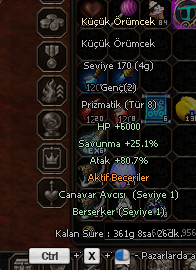 TİP 8 ELİT PET 170 LVL 80.7 ATAKLI