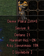 15 KILIÇ TEK EFSUN DEMİR PLAKA ZIRH TEKLİF