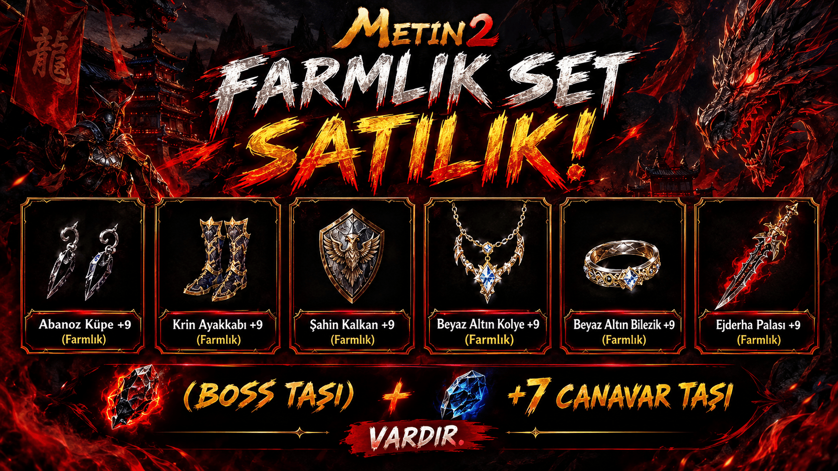 FARMLIK SET SATILIK! (SAVAŞCI) KIZIL FARMINA UYGUNDURr