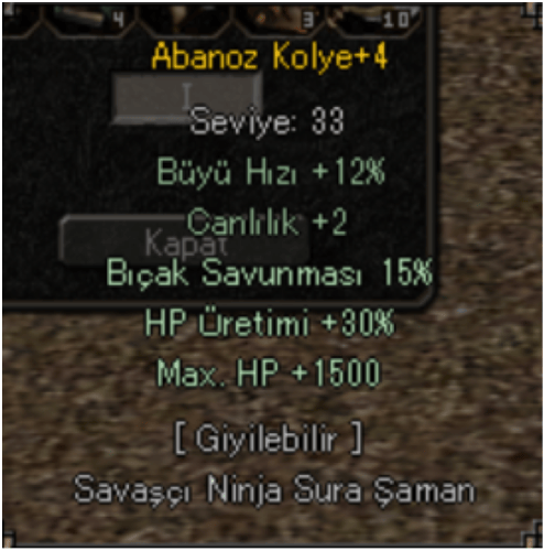 ELİT +4 ABANOZ KOLYE SATILIR