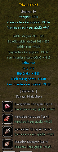 +9 Triton Kılıcı Full Evrim Suralık