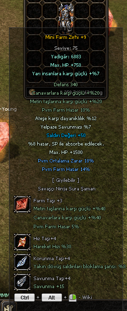 +3 FARM TAŞLI ELİT MİNİ FARM ZIRHI TAM YADİGAR