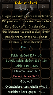 +9 37 Ort Güç Dolunay Kılıcı