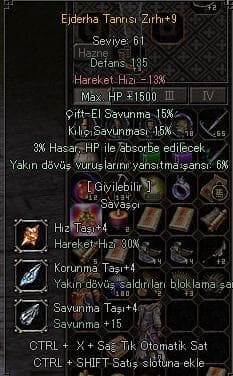 +9 E.T 15 KILIÇ 15 ÇİFTEL 1500HP